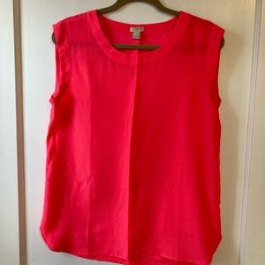 J. Crew bright coral sleeveless blouse, size S